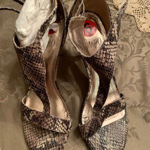 Faux Snakeskin Sandals Size 6